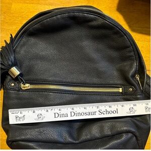 Margot Black Leather Backpack